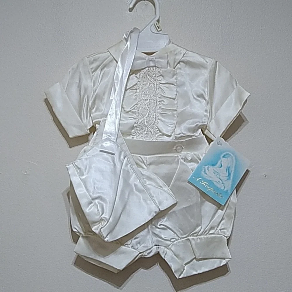 Madonna Vintage Boy's Christening Onesie